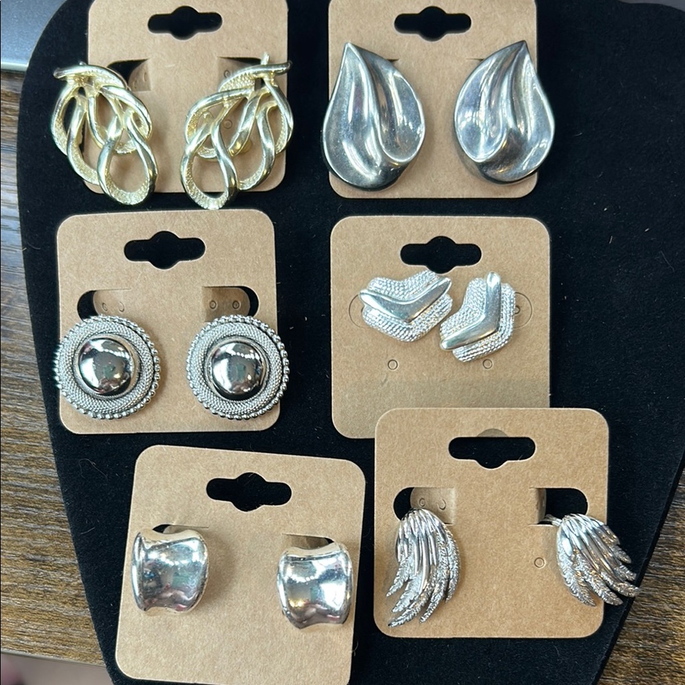 Elegant Silver and Gold Earring Set